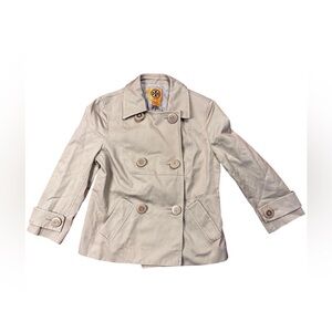 Tory Burch Double Breasted Blazer Jacket with 3/4 Sleeves Khaki Tan Size 2